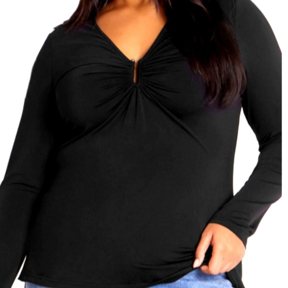 NWT City Chic Figure-flattering Black Knit Top size 20W